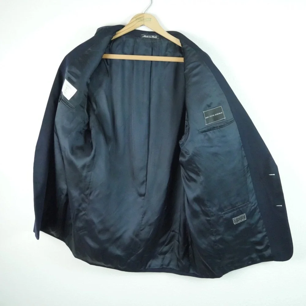 Valentino Uomo Vintage Mens Navy Blue Blazer Jacket Gold Buttons Italy‎ Size 44R